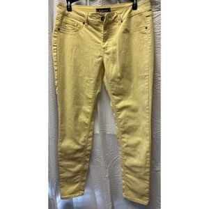 D. Jeans Women's Bright Yellow Multifabric Stretchy Skinny Jeans Size 10 Stretch